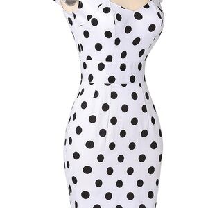 BRAND NEW W/TAGS - Size XL Vintage White and Black Polka Dot Dress!